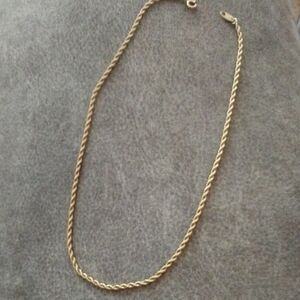 Trifari TM Gold Twisted Rope Necklace